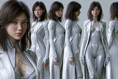 Futuristic Woman Character Study Poster.