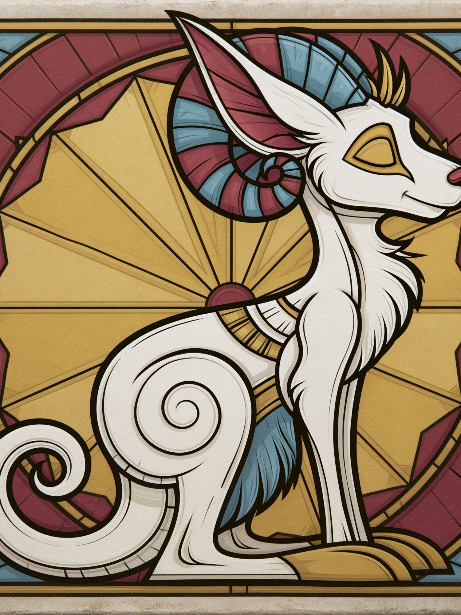 Stained Glass Dragon Poster. poster — illustration art