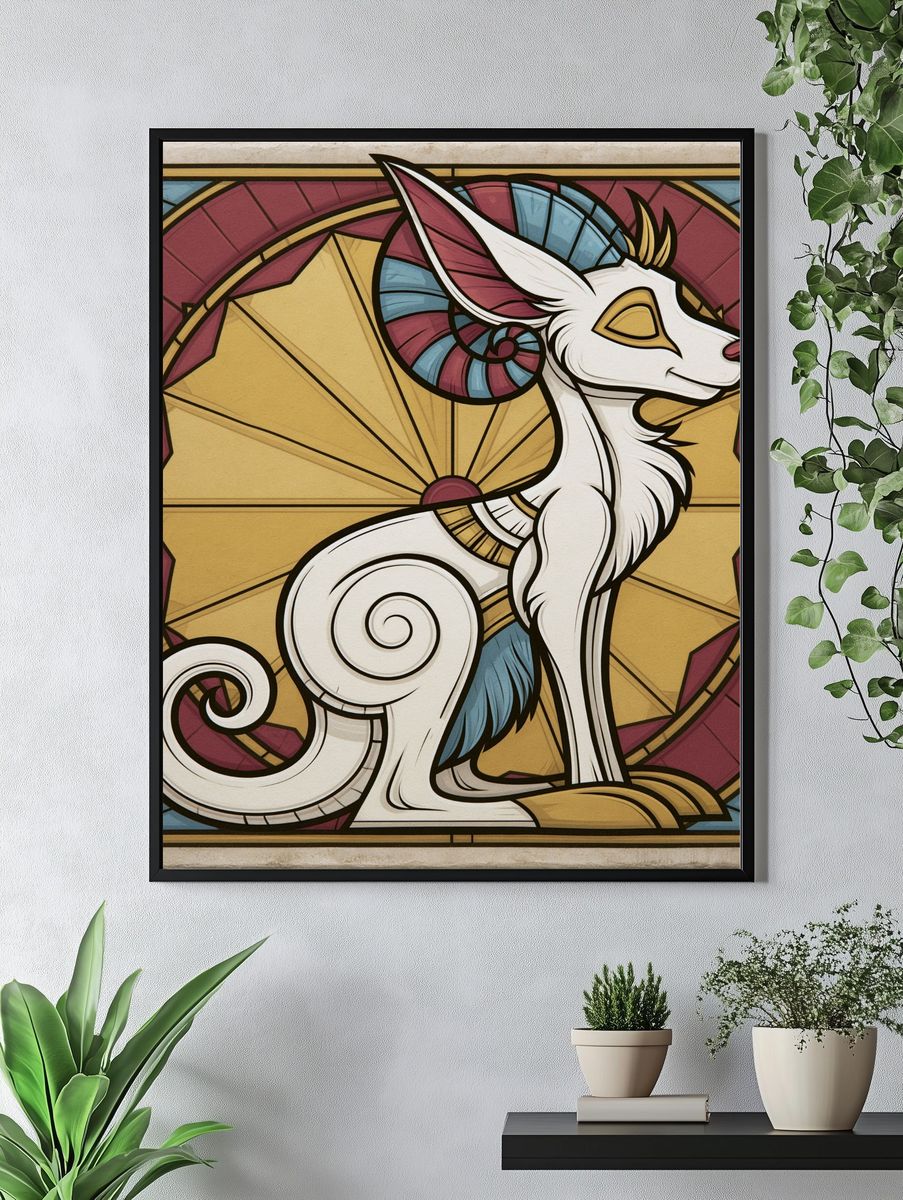 Stained Glass Dragon Poster. — room view 4