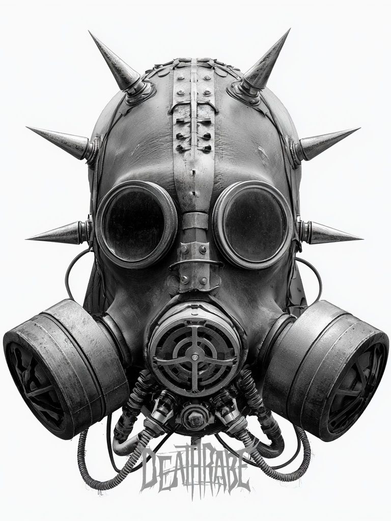 Deathrabe Gas Mask Illustration Poster. poster detail