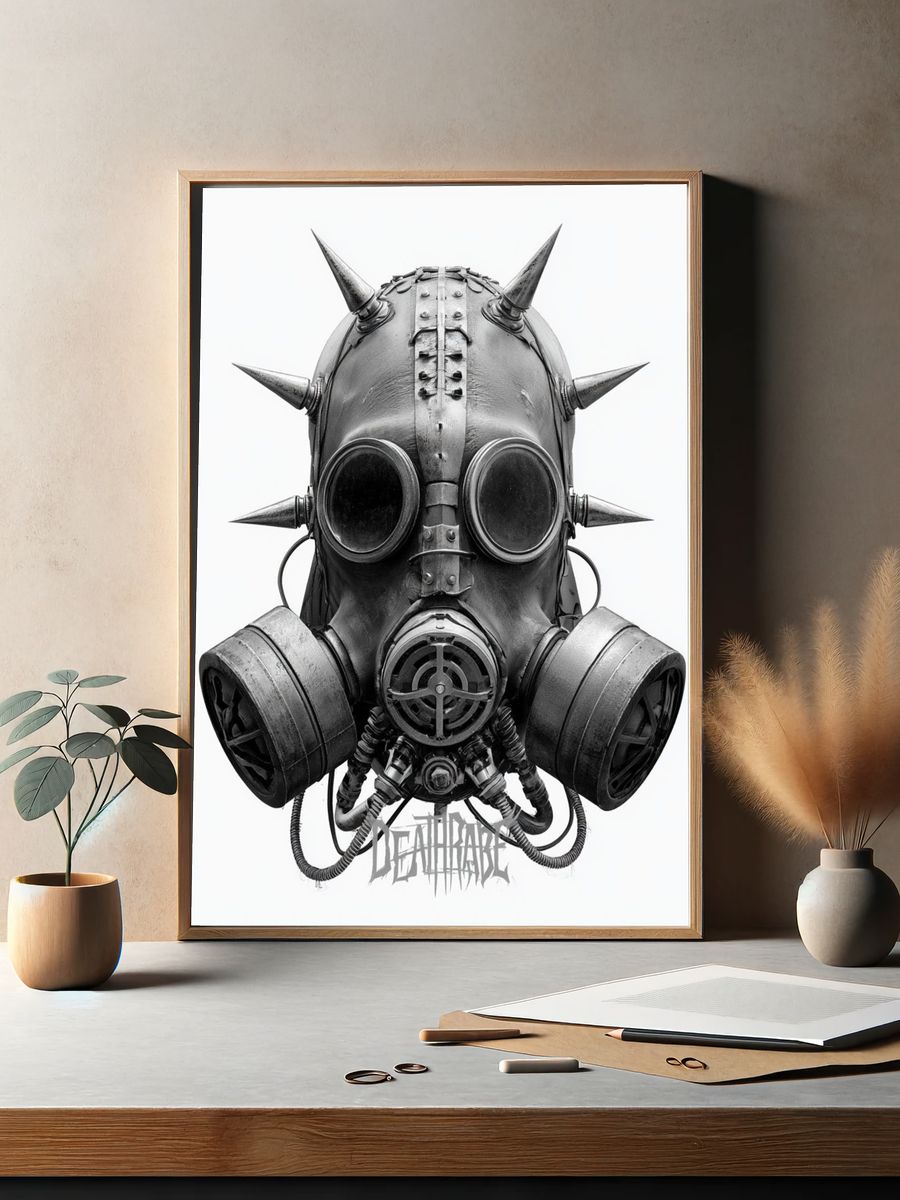 Deathrabe Gas Mask Illustration Poster. — room view 2