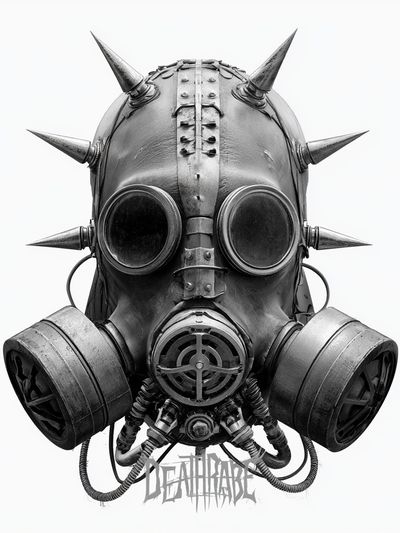 Deathrabe Gas Mask Illustration Poster.