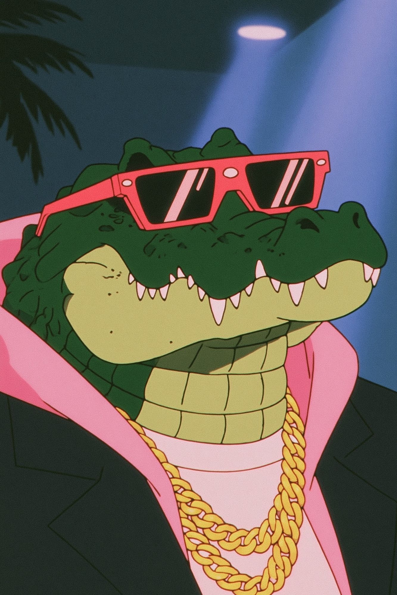 Crocodile in Shades Cartoon Poster. poster — illustration art