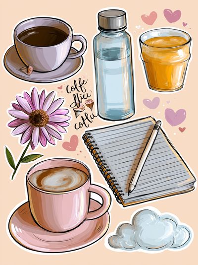 Coffee & Notes Illustration Poster. poster
