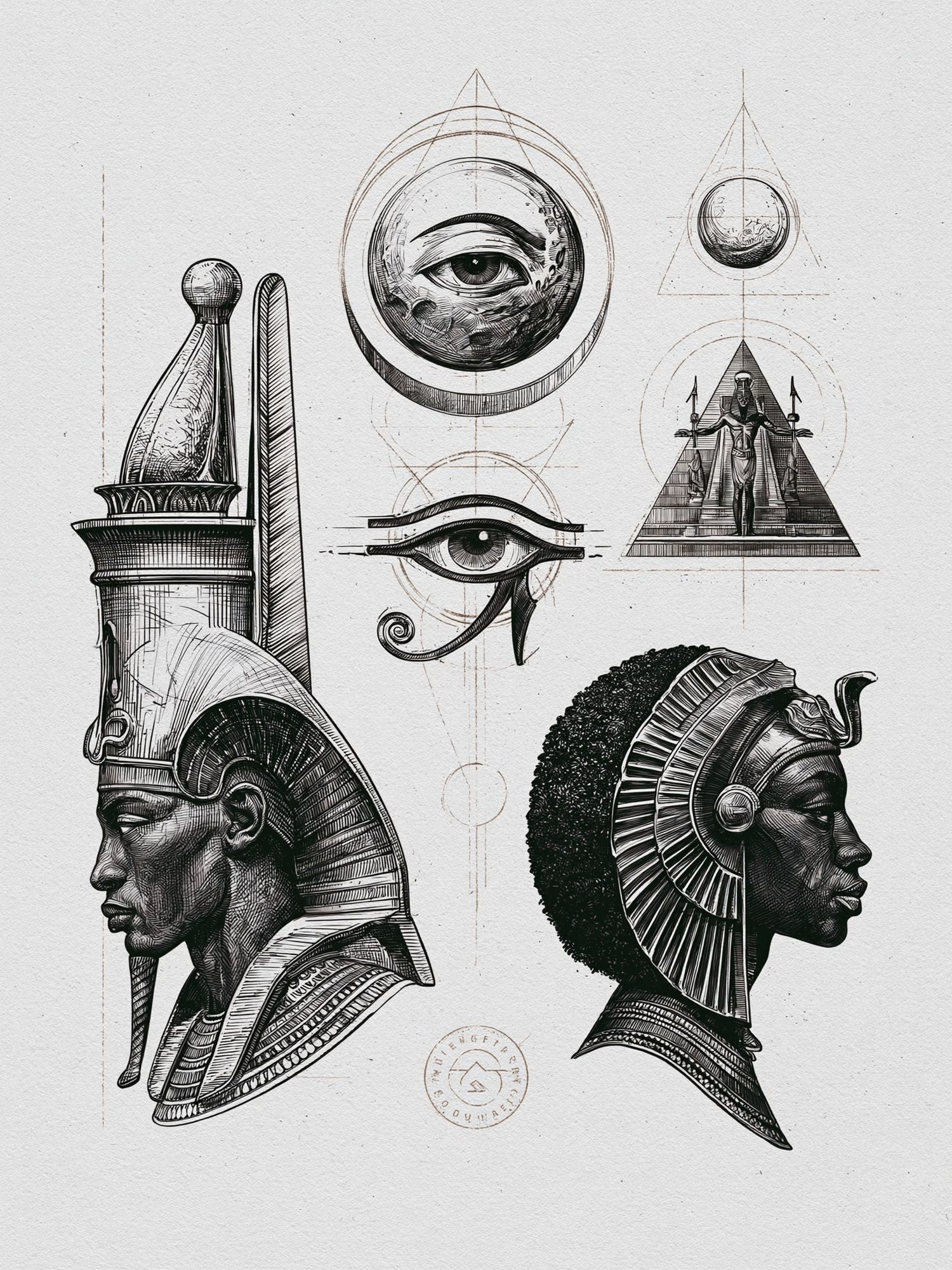 Egyptian Eye Study Illustration Poster. poster detail