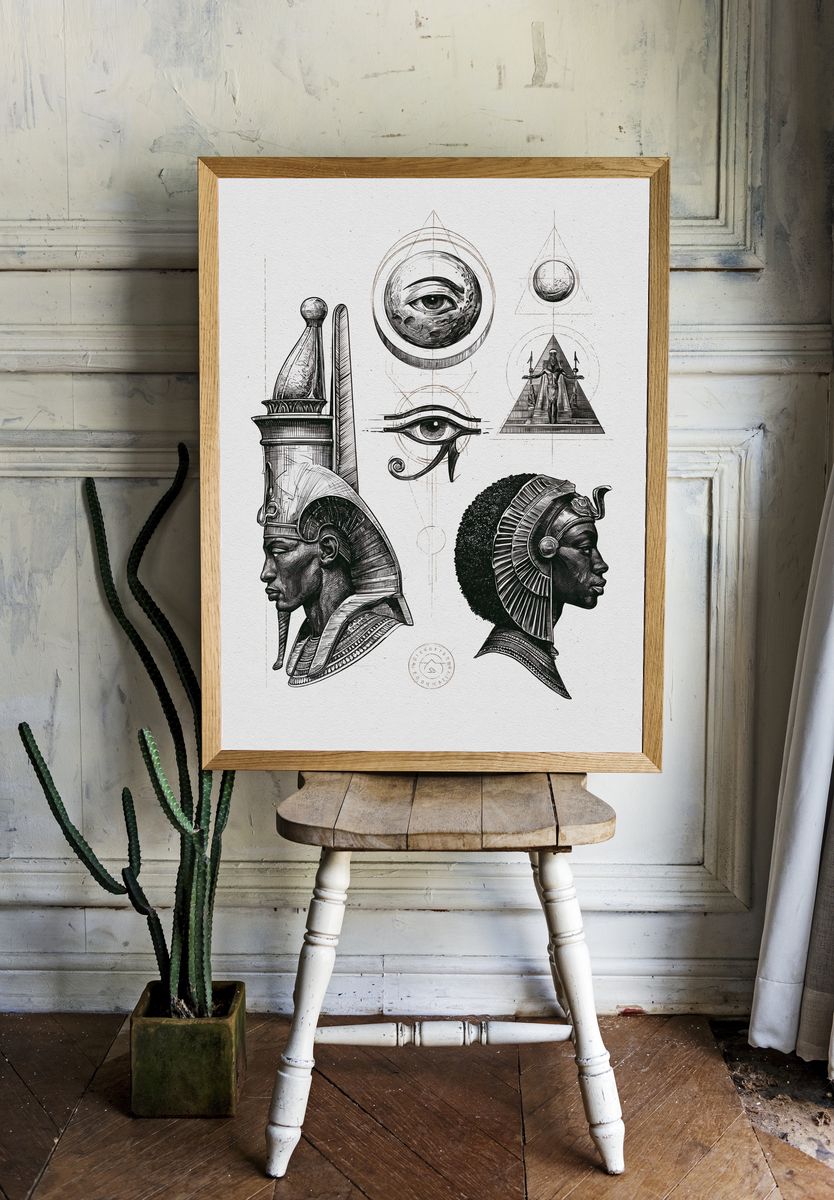 Egyptian Eye Study Illustration Poster. — room view 1