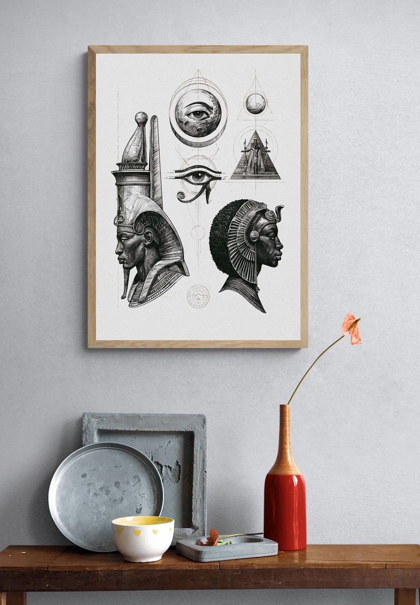 Egyptian Eye Study Illustration Poster. — room view 3