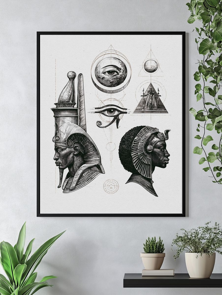Egyptian Eye Study Illustration Poster. — room view 4