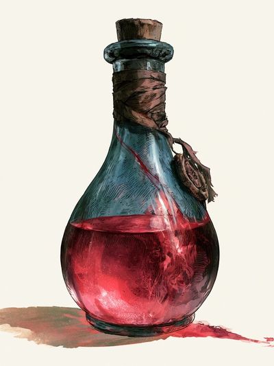 Mystic Potion Bottle Illustration Poster.
