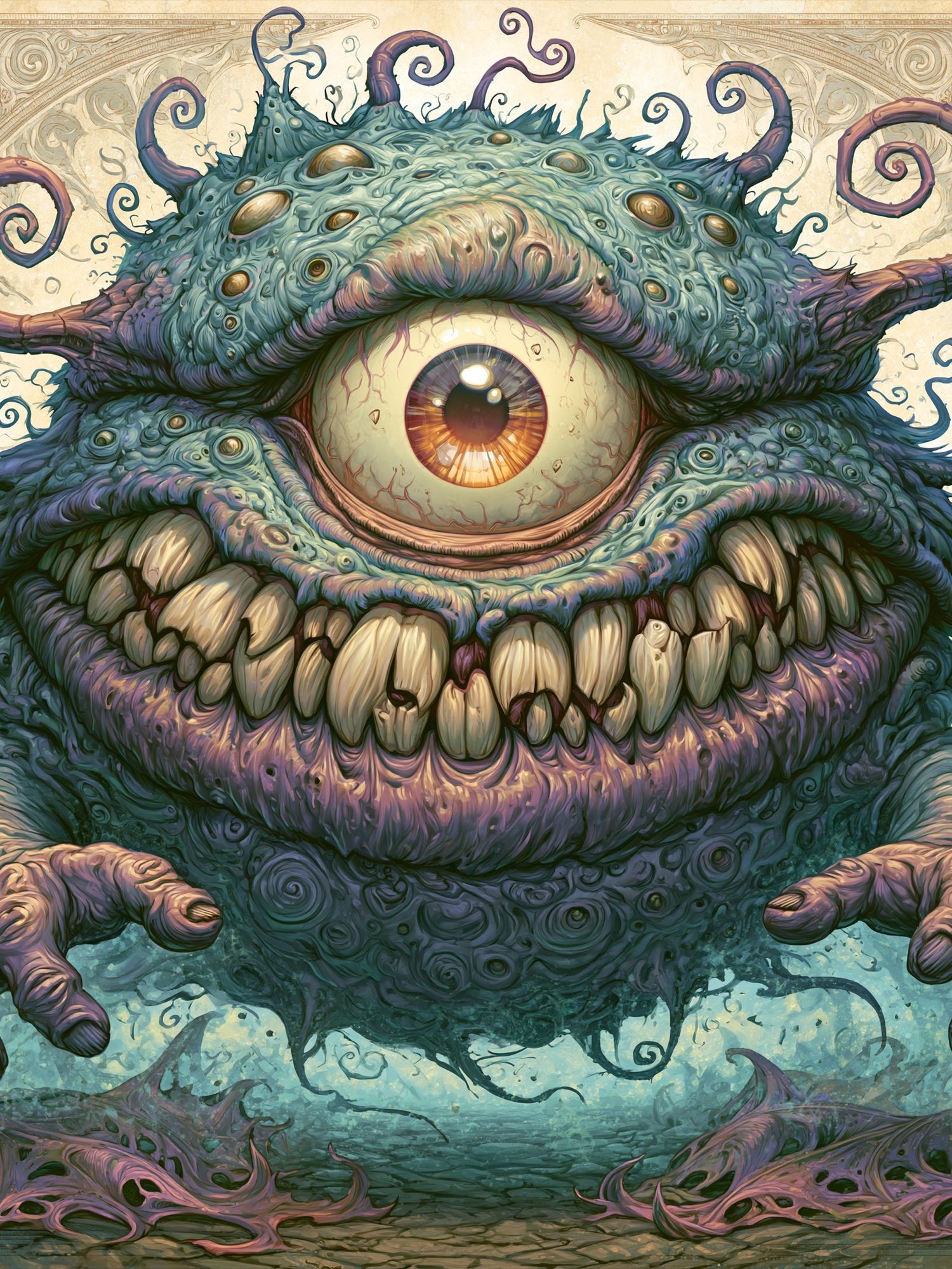 Cyclopean Monster Digital Art Poster. poster detail