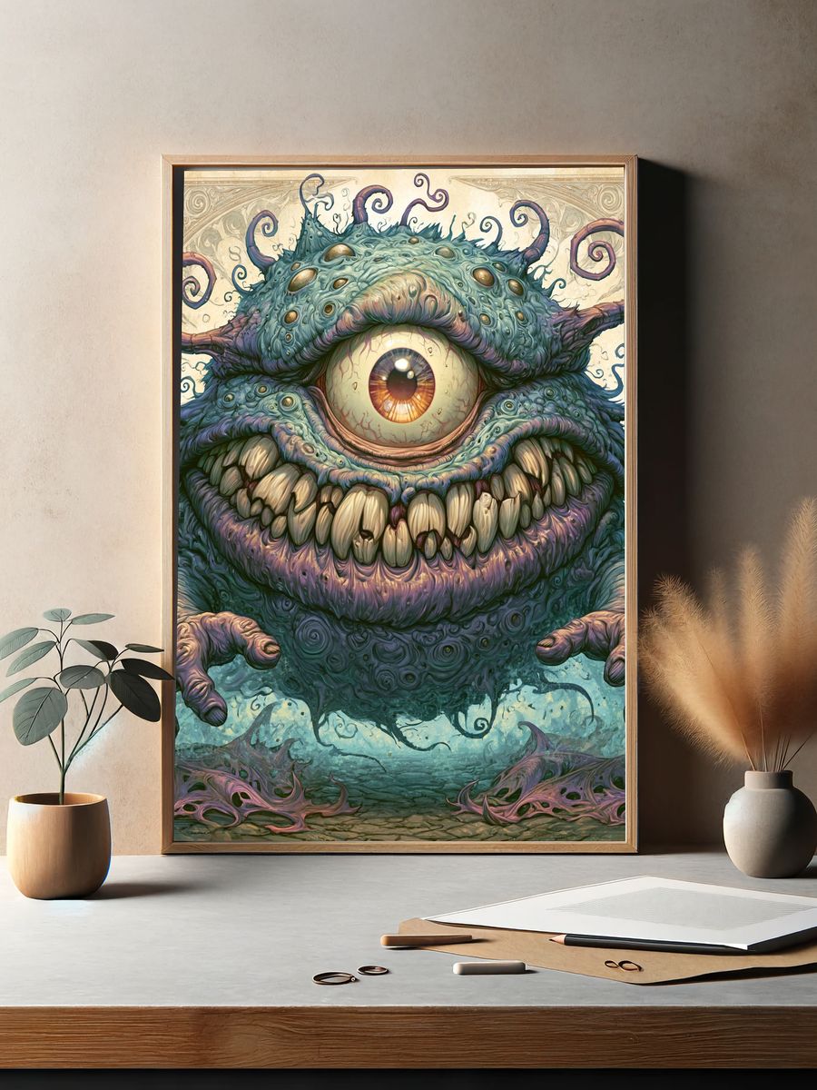 Cyclopean Monster Digital Art Poster. — room view 2