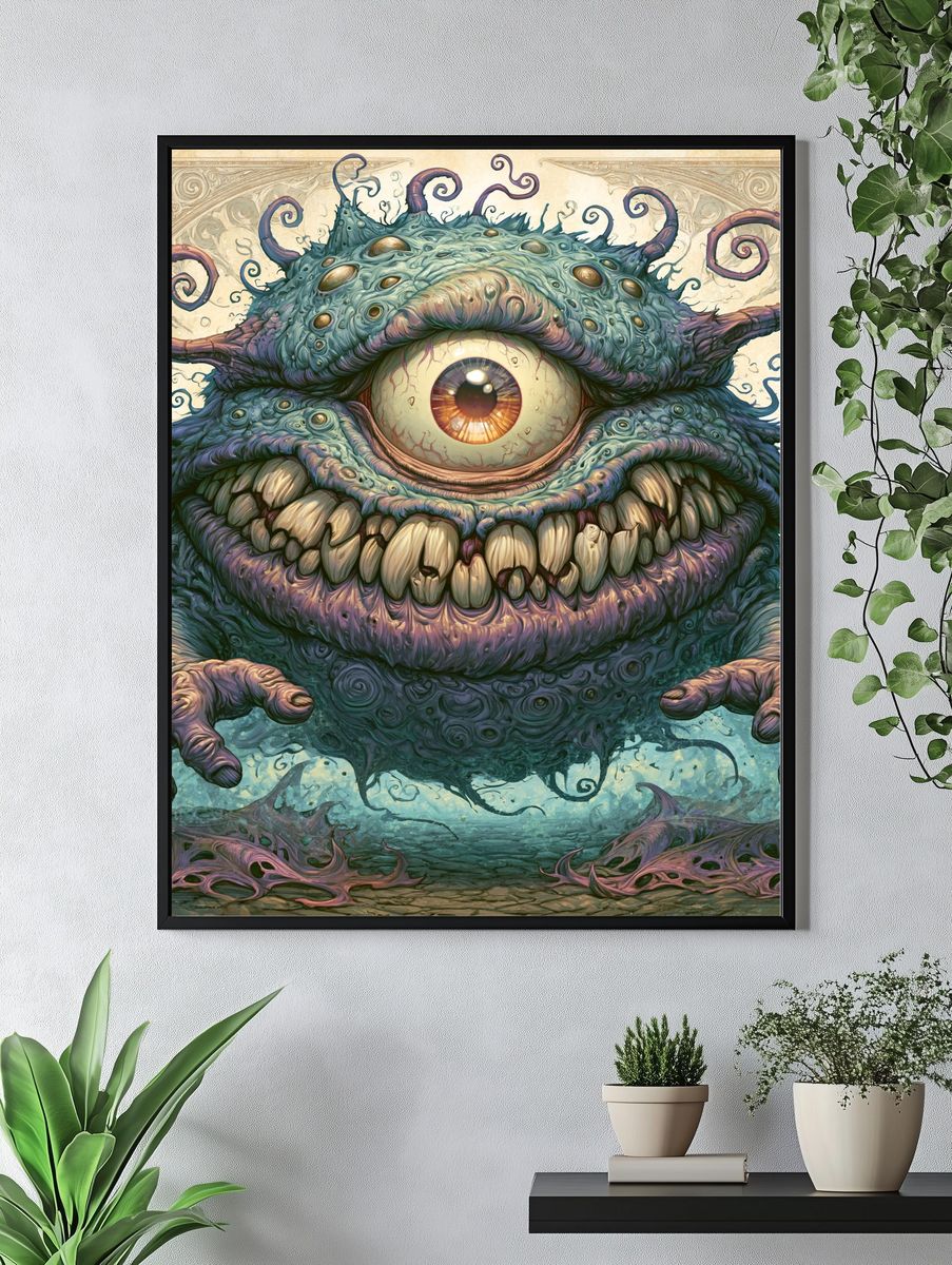 Cyclopean Monster Digital Art Poster. — room view 4