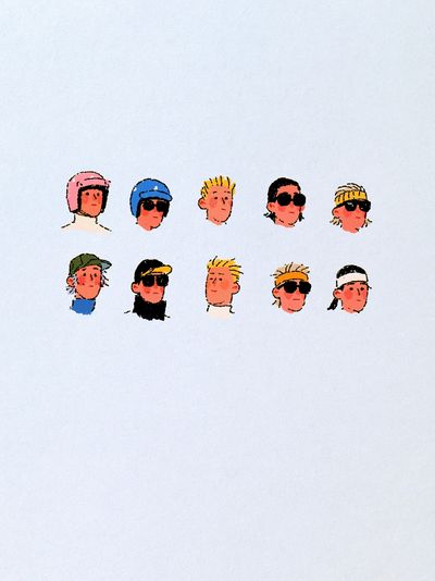 Pop Art Faces Illustration Poster. poster