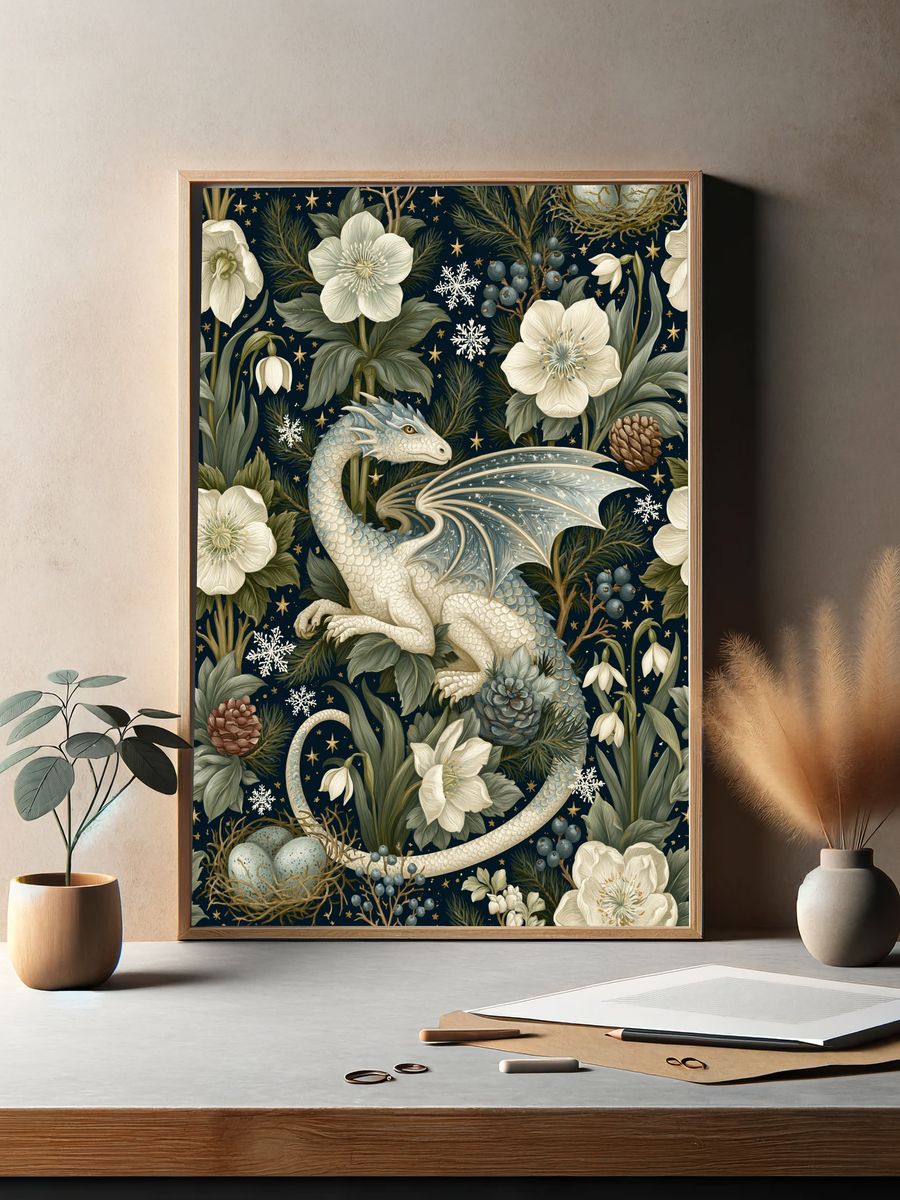 Celestial Dragon Botanical Print. — room view 2