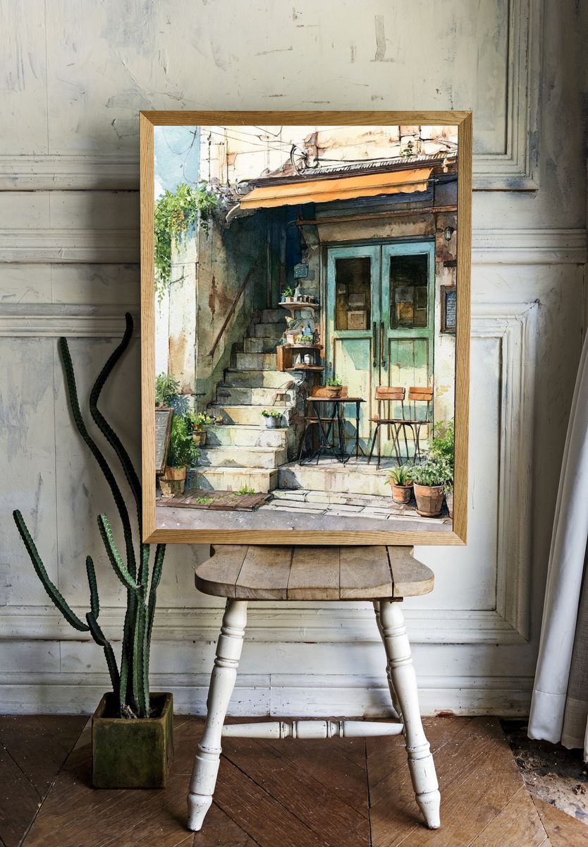 Marble Heart Sculpture Print. — room view 1