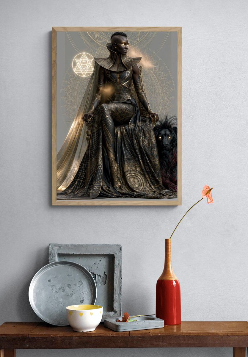 Celestial Queen Fantasy Illustration Poster. — room view 3