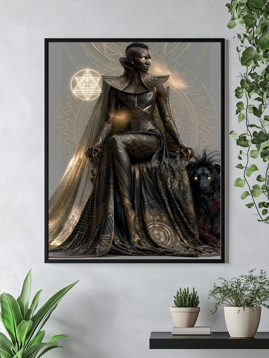 Celestial Queen Fantasy Illustration Poster. — room view 4