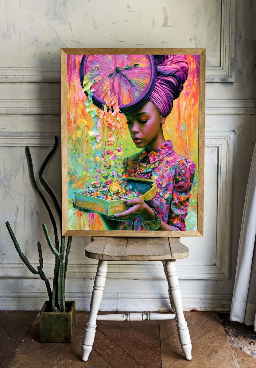 Dreamlike Portrait Illustration Poster. room preview