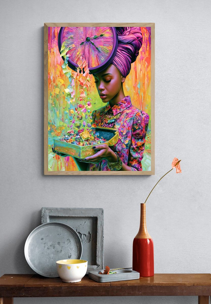 Dreamlike Portrait Illustration Poster. — room view 3