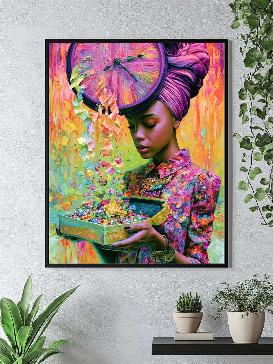 Dreamlike Portrait Illustration Poster. — room view 4