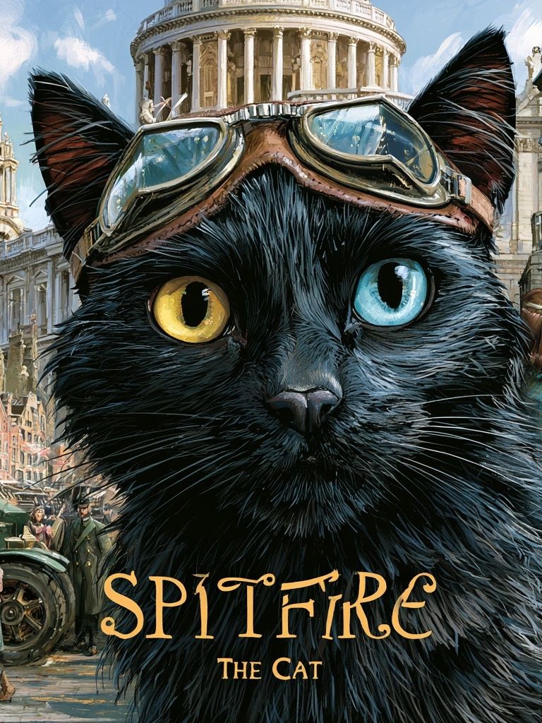 Spitfire the Cat Illustration Poster. poster — illustration art