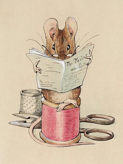 Tailor Mouse (1902) watercolor art. poster print