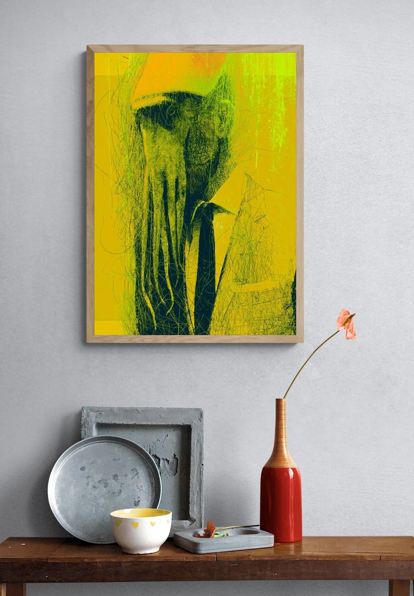 Neon Skull Abstract Print. — room view 3
