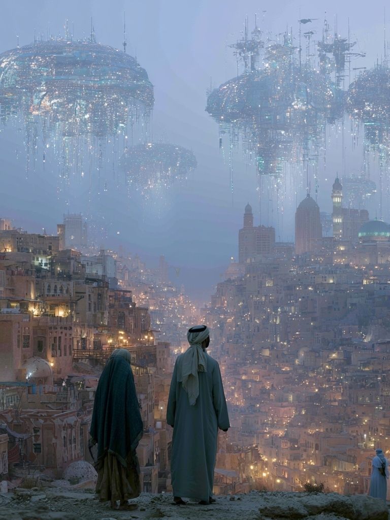 Futuristic Cityscape — Surreal Print. poster — illustration art