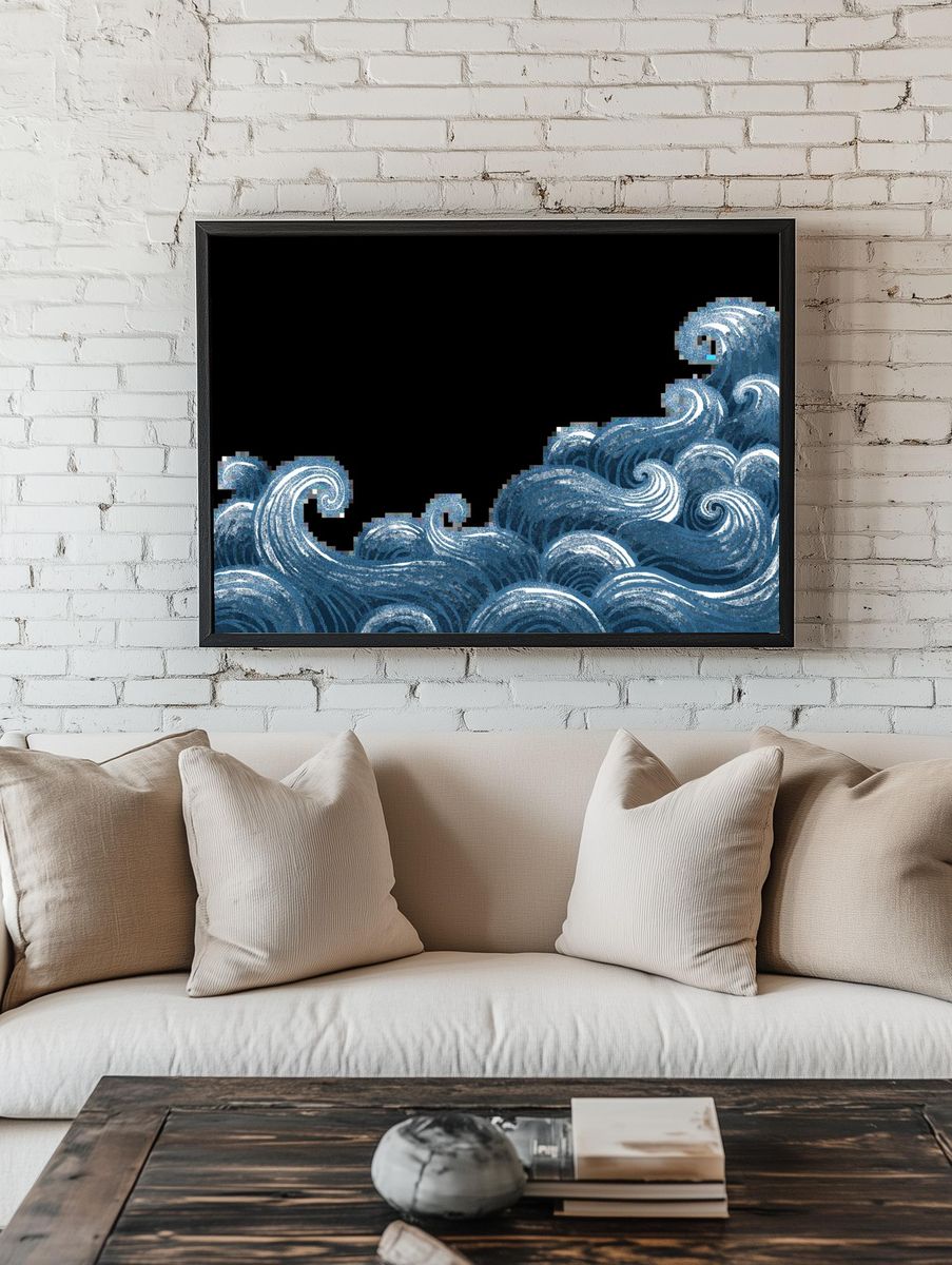 Mystic Battleship Digital Art Poster. room preview