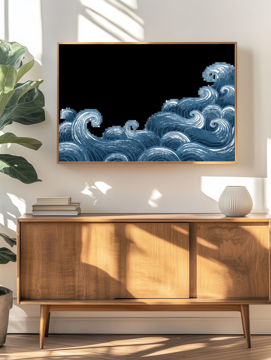 Mystic Battleship Digital Art Poster. — room view 3