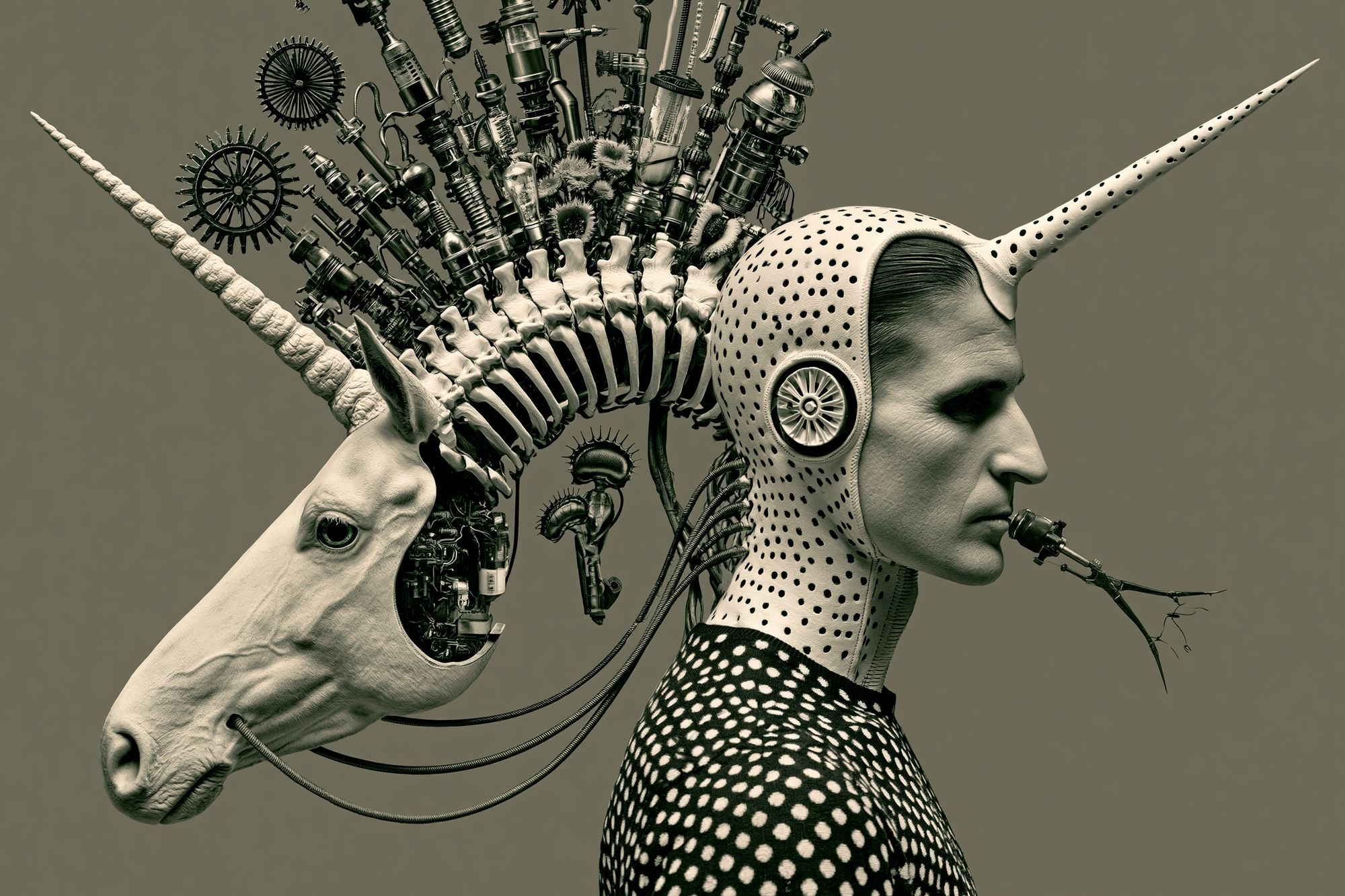 Surreal Unicorn Portrait Print. poster detail