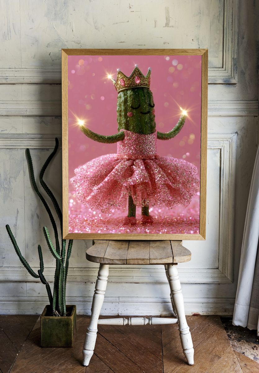 Glitter Cucumber Princess Poster. — room view 1