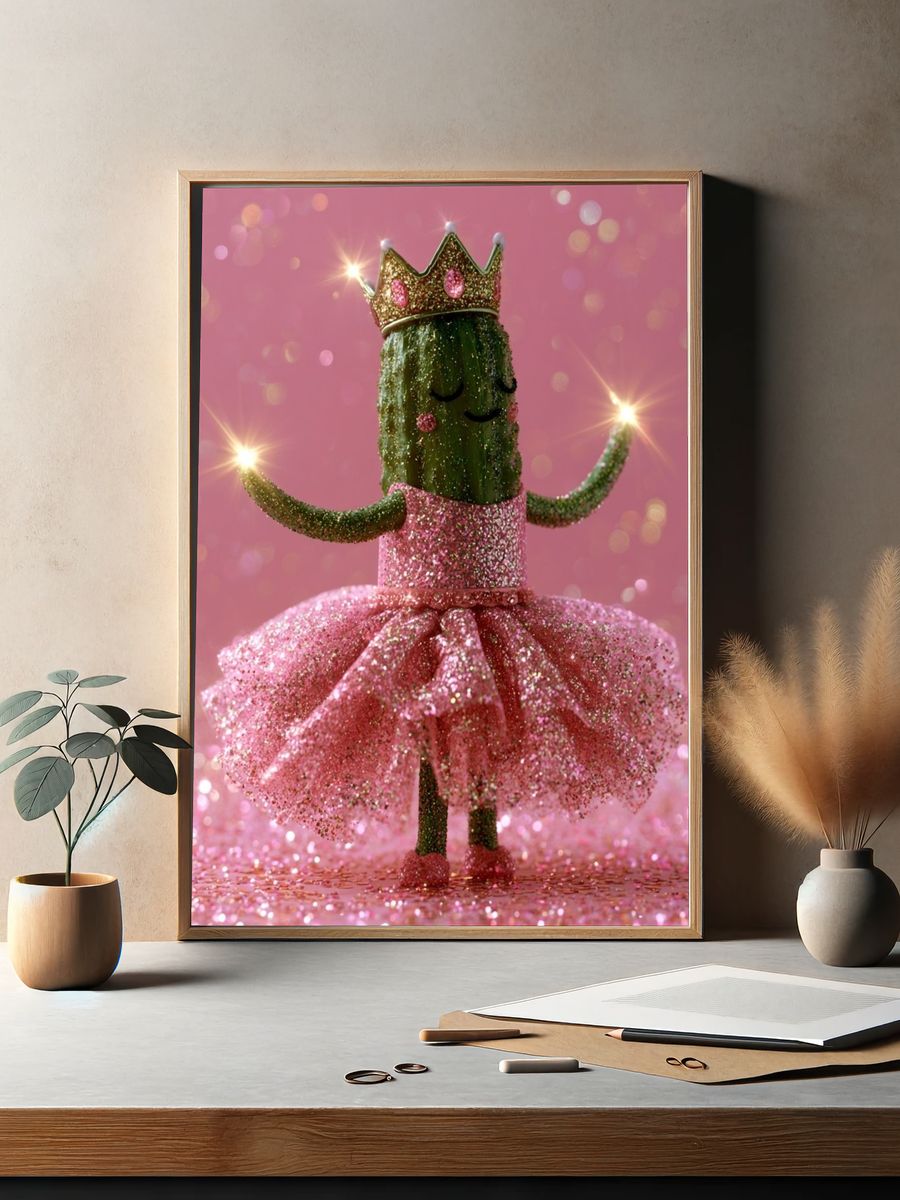 Glitter Cucumber Princess Poster. — room view 2