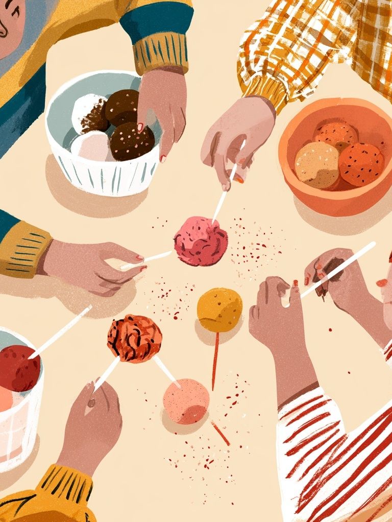Kids Sharing Treats Illustration Poster. poster — illustration art