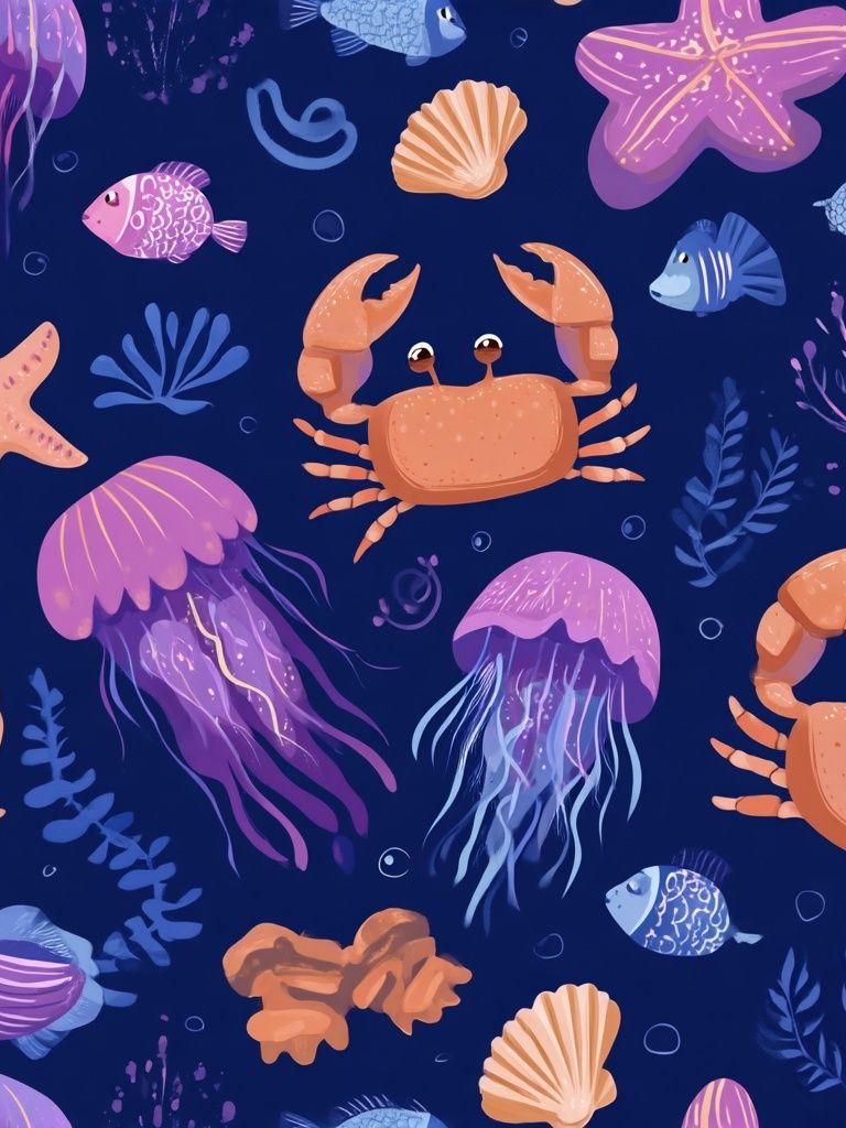 Undersea Friends Illustration Poster. poster — illustration art