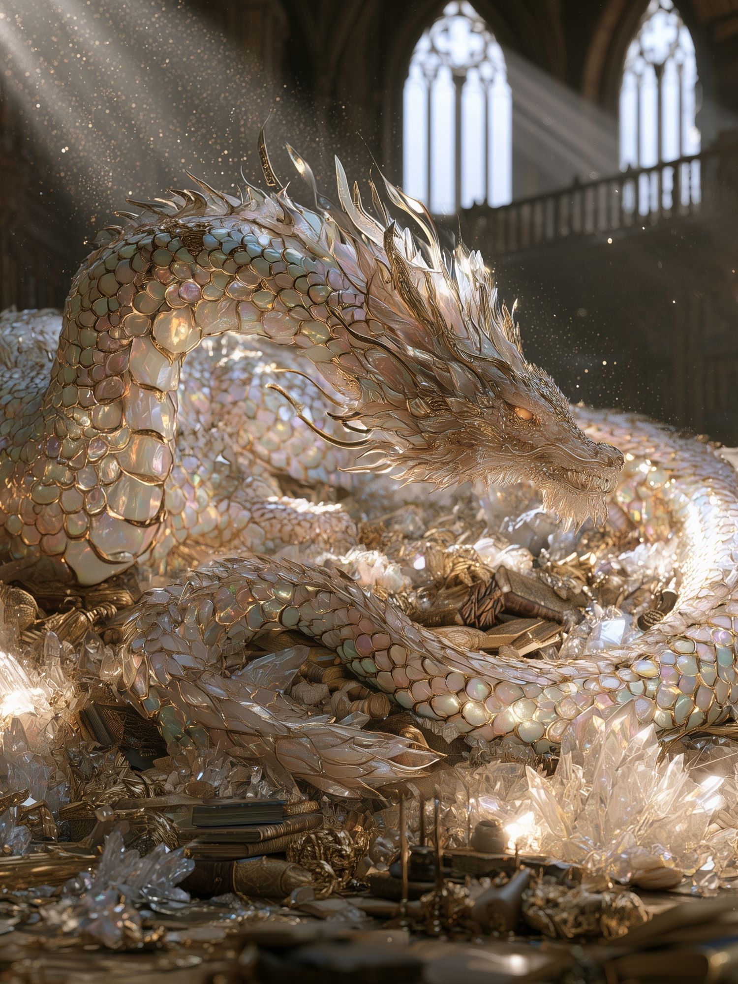 Crystal Dragon Fantasy Print. poster — illustration art