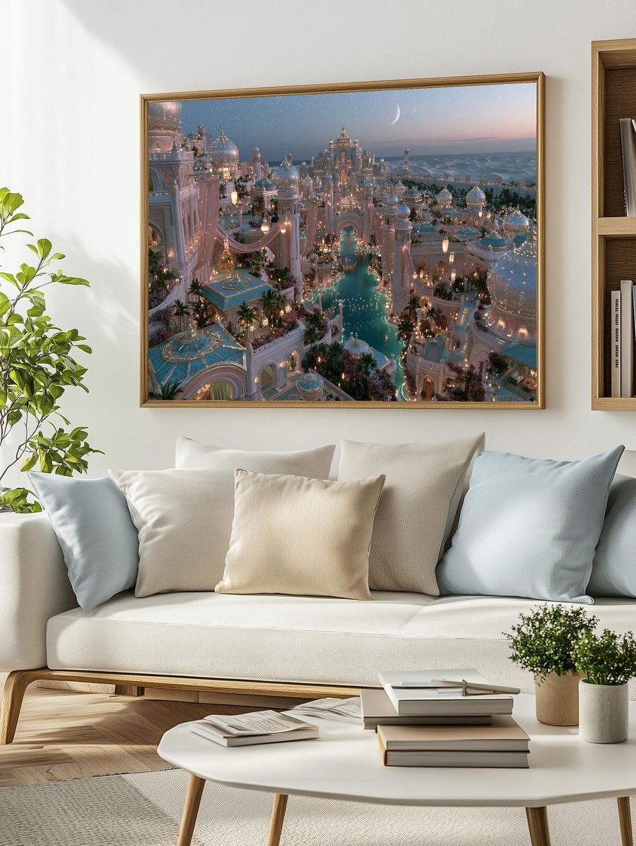 Moonlit Palace Cityscape Print. — room view 2