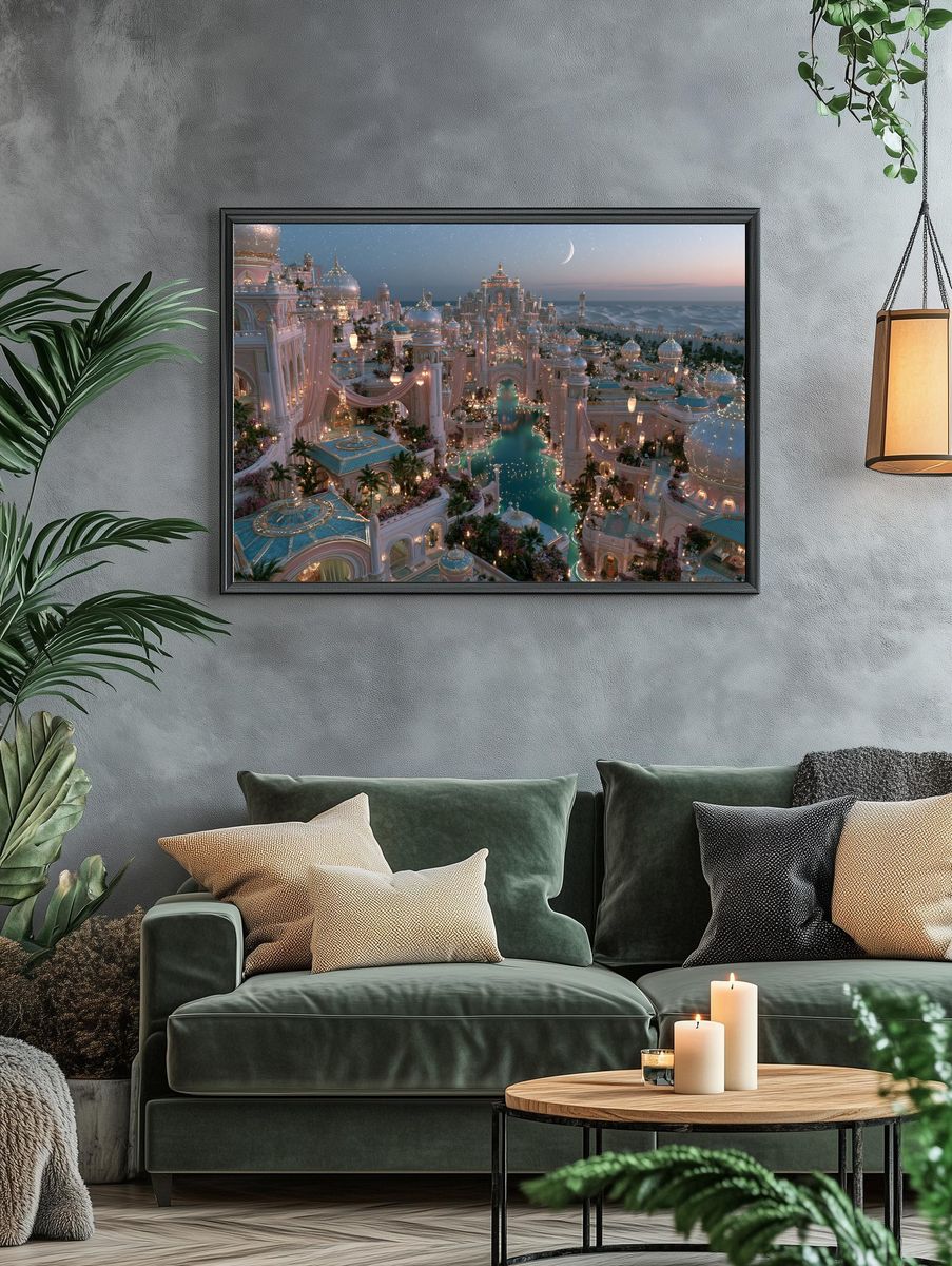 Moonlit Palace Cityscape Print. — room view 4