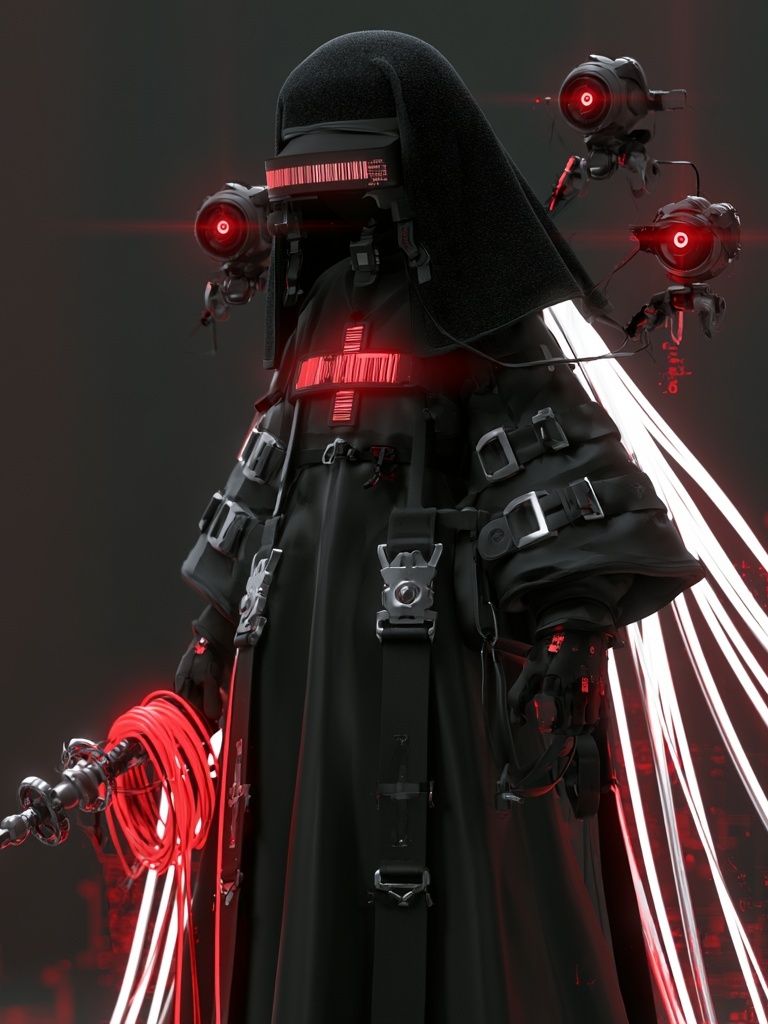 Cybernetic Sentinel Illustration Poster. poster detail