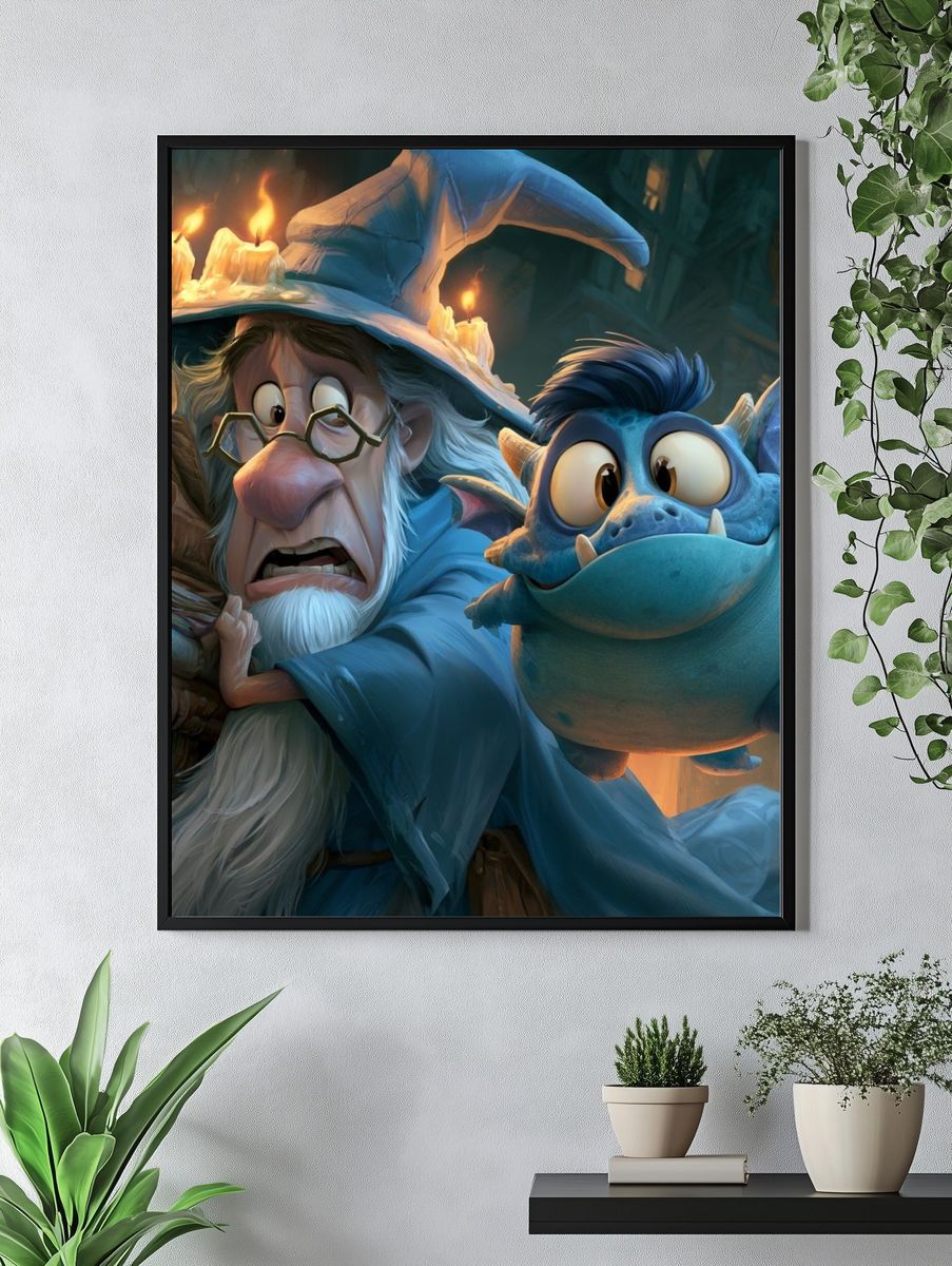 Wizard and Dragon Fantasy Poster. — room view 4