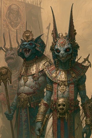 Ancient Demon Warriors Illustration Poster. poster detail