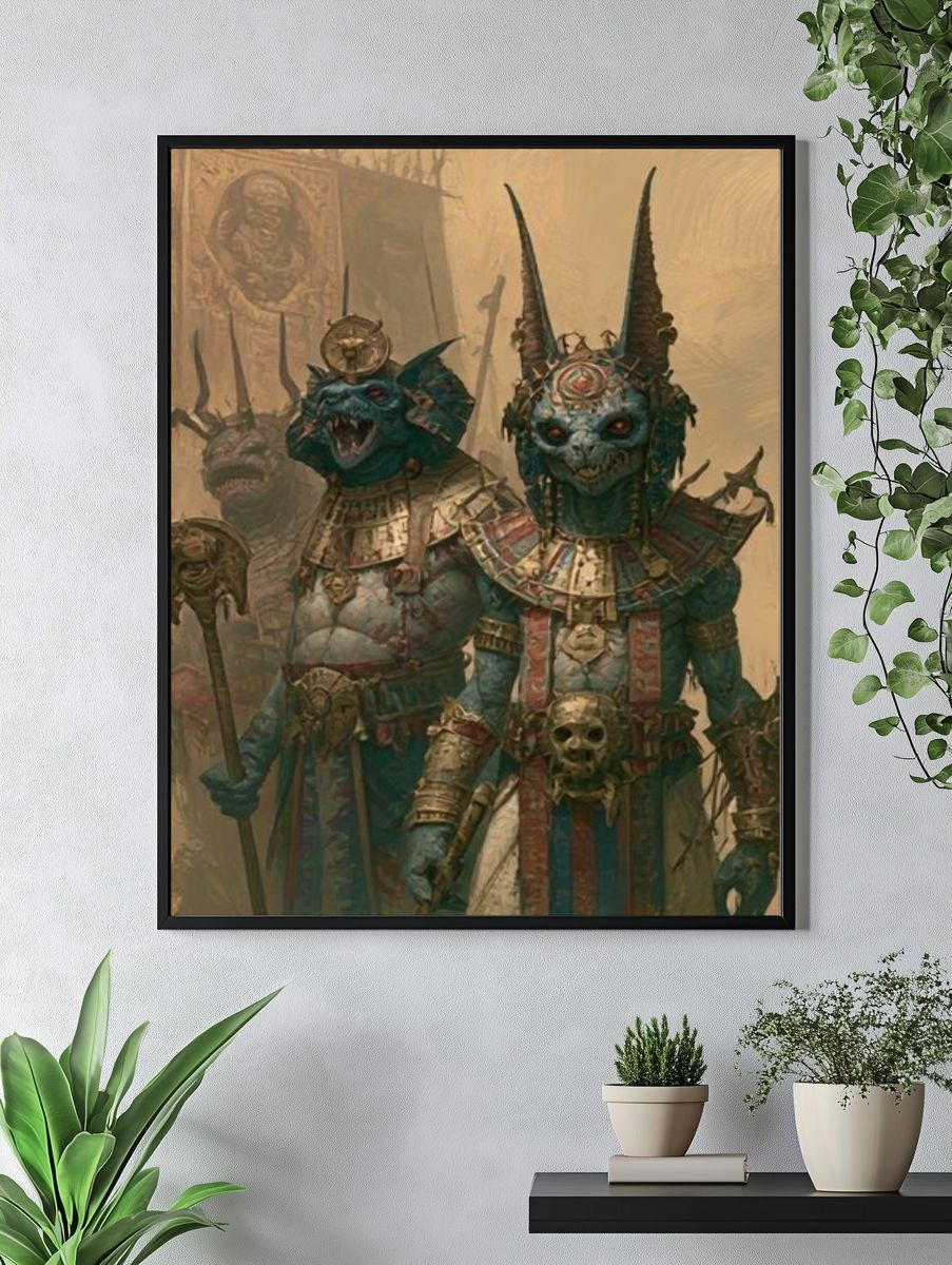 Ancient Demon Warriors Illustration Poster. — room view 4