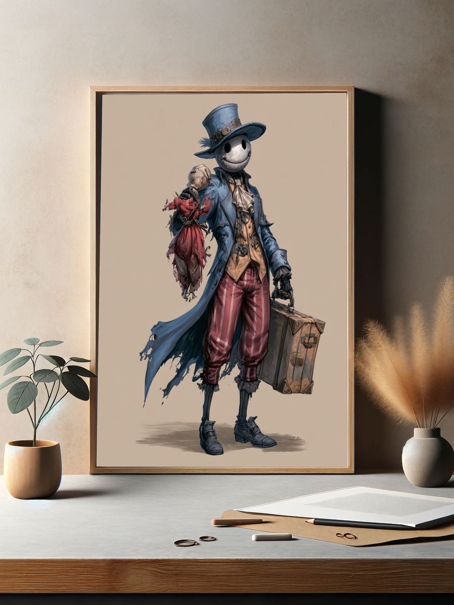 Creepy Gentleman Illustration Poster. — room view 2