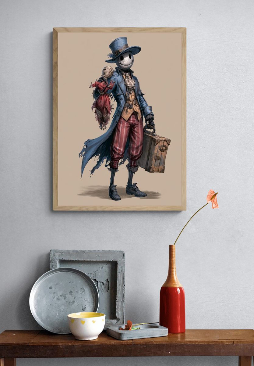 Creepy Gentleman Illustration Poster. — room view 3