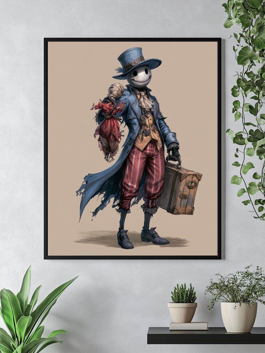 Creepy Gentleman Illustration Poster. — room view 4