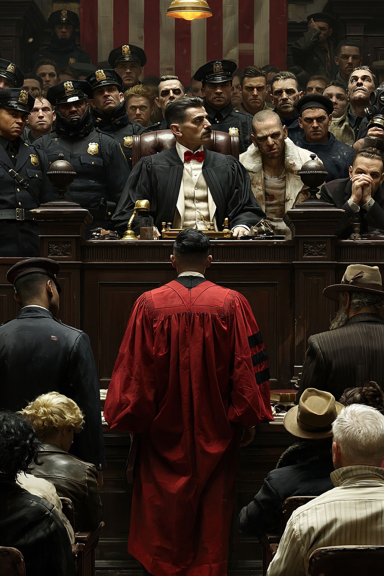 Courtroom Drama Illustration Poster. poster — illustration art