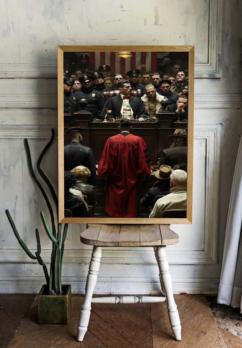 Courtroom Drama Illustration Poster. — room view 1