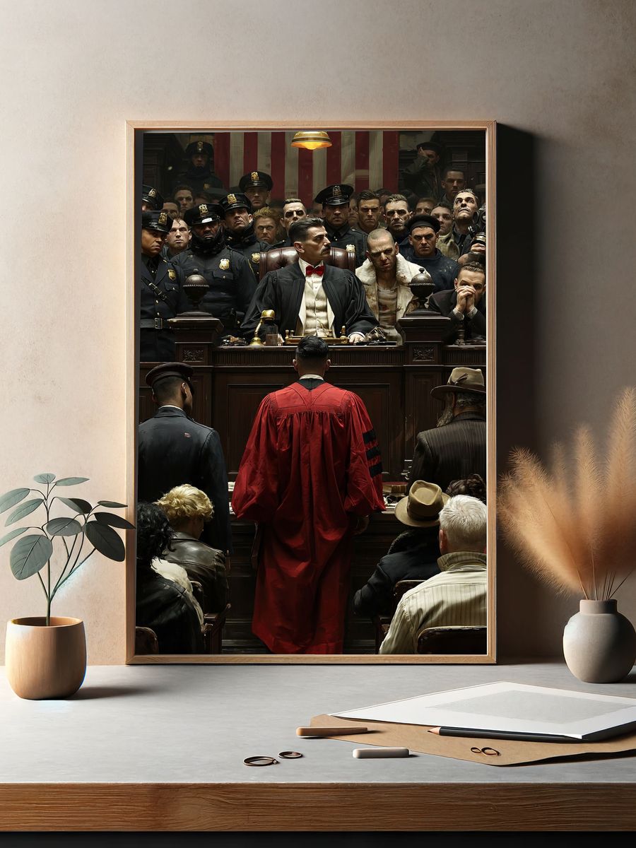 Courtroom Drama Illustration Poster. — room view 2