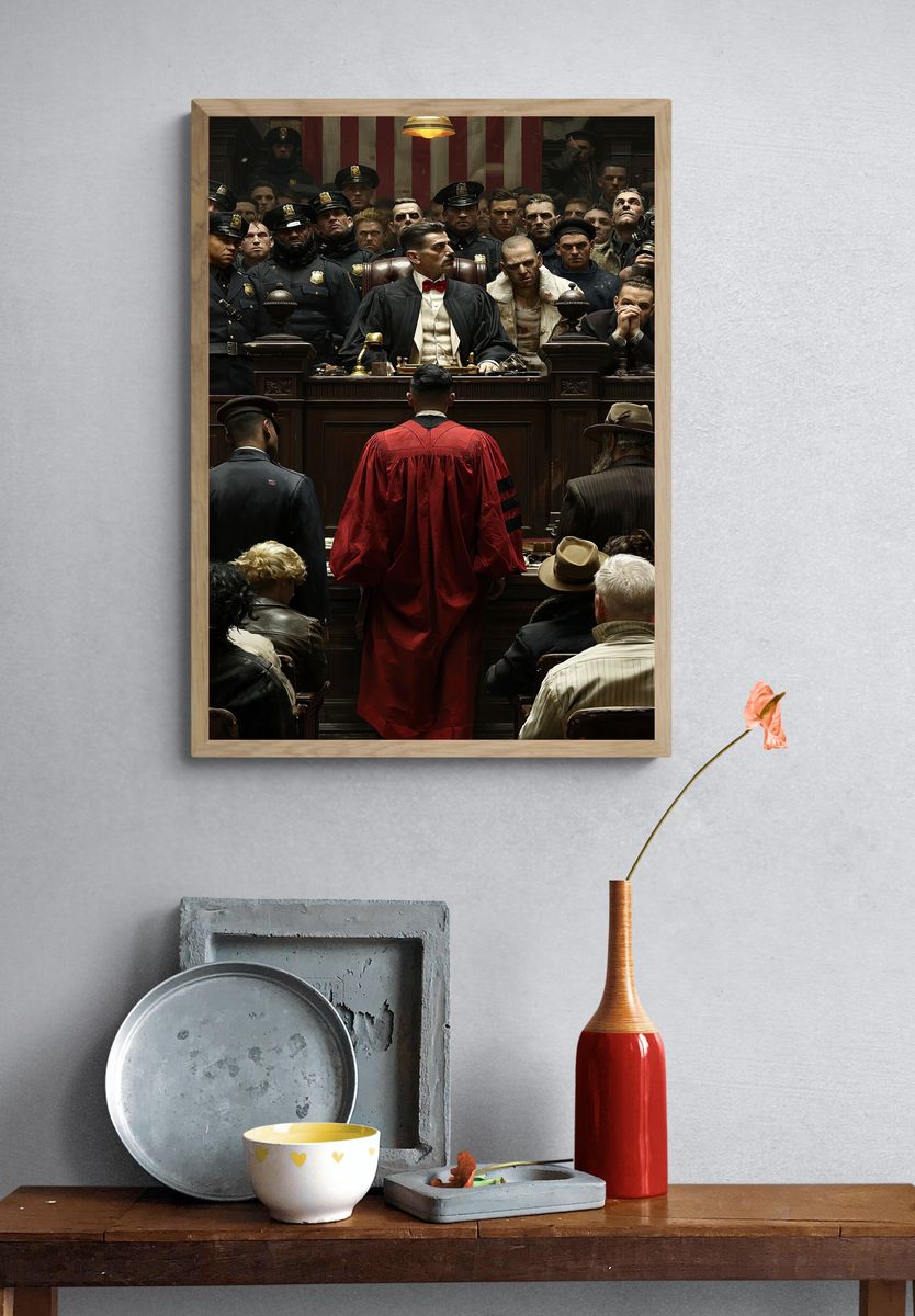 Courtroom Drama Illustration Poster. — room view 3
