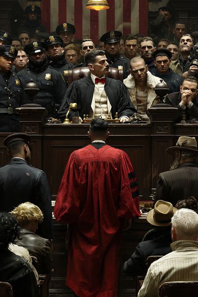 Courtroom Drama Illustration Poster.